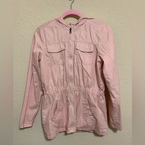 Paper Tee Blush Pink Hooded Utility Jacket